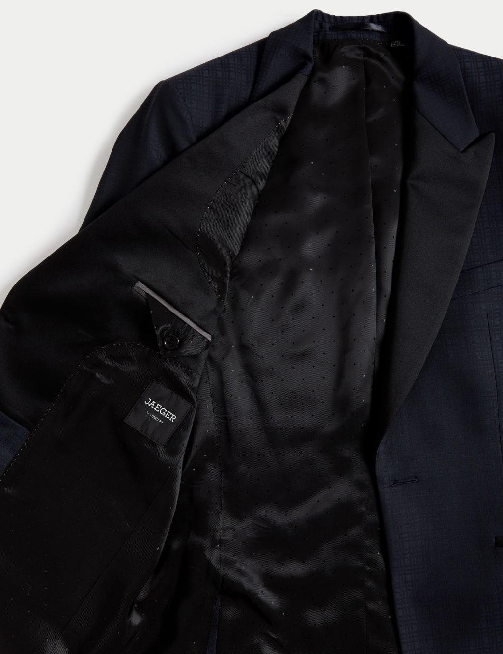Tailored Fit Pure Wool Jacquard Tuxedo Jacket image 10