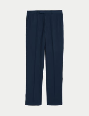 

JAEGER Mens Tailored Fit Pure Wool Twill Trousers - Medium Navy, Medium Navy