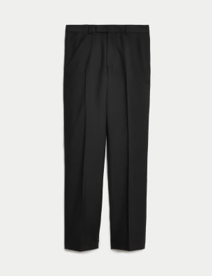 

JAEGER Mens Tailored Fit Pure Wool Twill Trousers - Black, Black