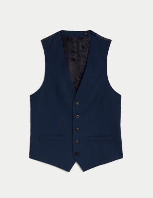 

JAEGER Mens Pure Wool Twill Waistcoat - Medium Navy, Medium Navy