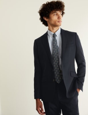 Slim Fit Pure Wool Birdseye Jacket