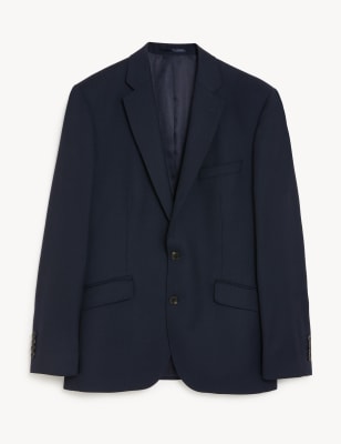 

JAEGER Mens Slim Fit Pure Wool Birdseye Jacket - Medium Navy, Medium Navy