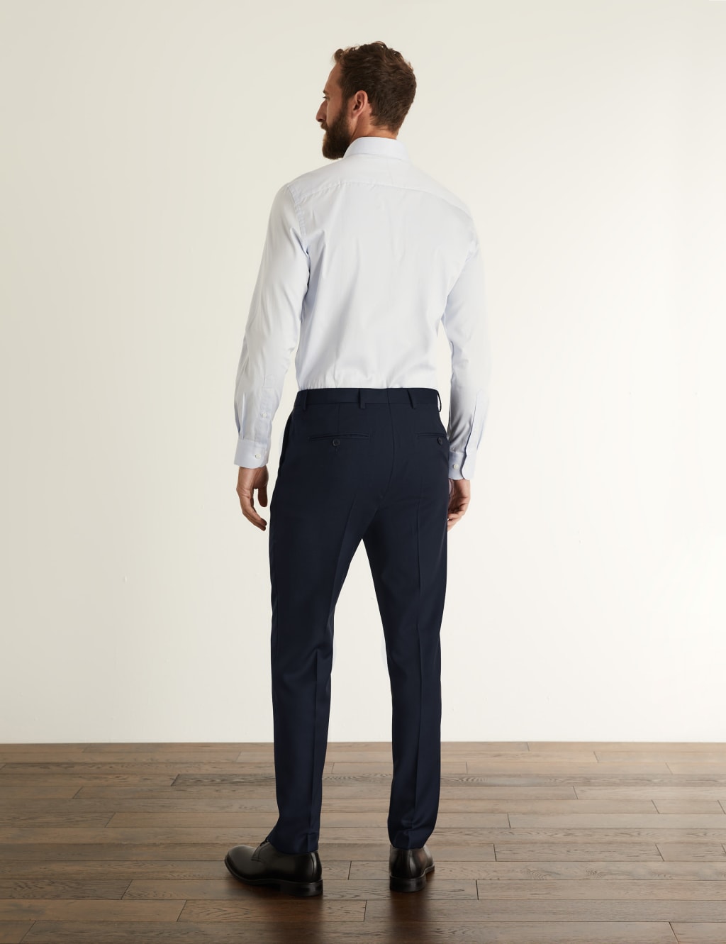 Slim Fit Pure Wool Birdseye Trousers image 5