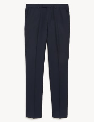 

JAEGER Mens Slim Fit Pure Wool Birdseye Trousers - Medium Navy, Medium Navy