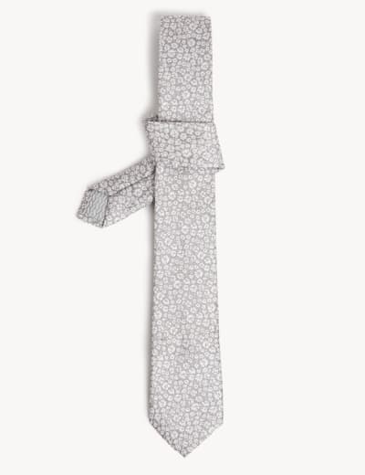 Slim Floral Italian Pure Silk Tie