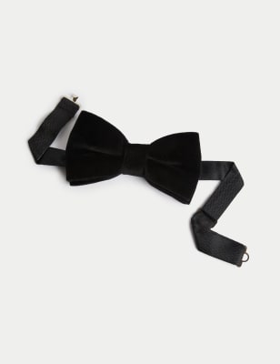 

JAEGER Mens Velvet Bow Tie - Black, Black