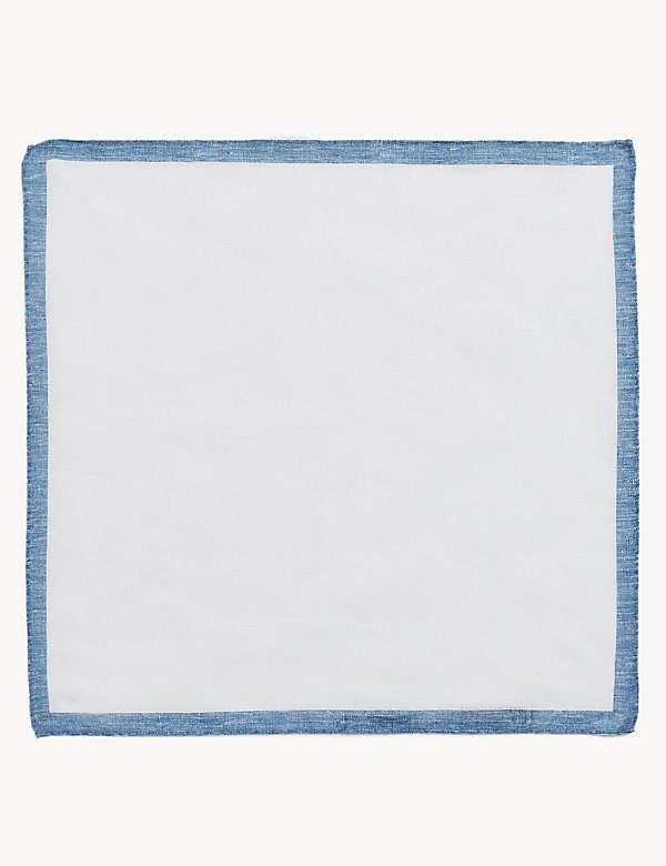 Italian Woven Pure Linen Pocket Square - BG