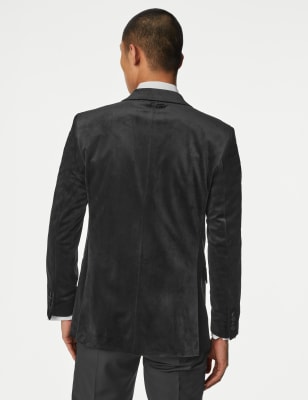 Slim Fit Velvet Peak Lapel Jacket