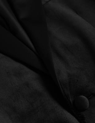 Brushed Velvet Suede Jacket Retro Lapel Style