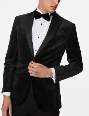 Slim Fit Velvet Tuxedo Jacket - NZ