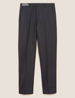 

Mens Savile Row Inspired Regular Fit Pure Wool Trousers - Navy, Navy