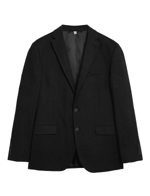 

M&S Collection Chaqueta de corte sastre Linen Miracle™ italiana elásticaMens - Black, Black