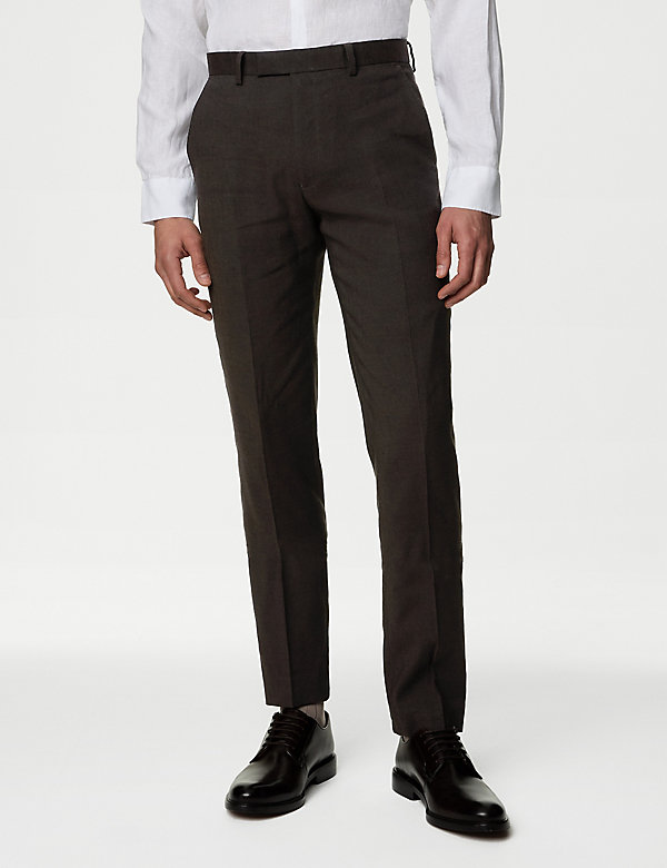 Pantalon coupe ajustée fabriqué en tissu italien, doté de la technologie Linen Miracle™ - LU