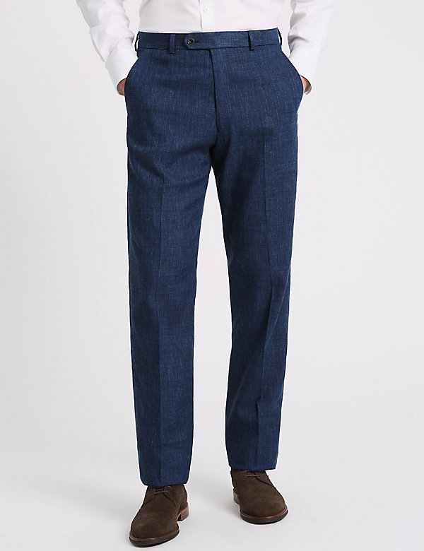 Linen Miracle Regular Fit Textured Trousers - AT