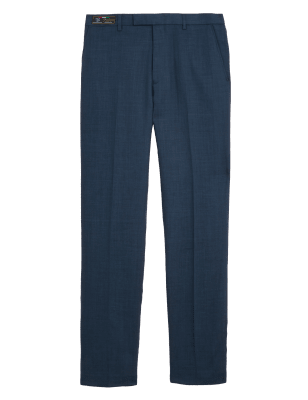 

Mens M&S Collection Tailored Fit Italian Linen Miracle™ Trousers - Dark Blue, Dark Blue