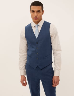 

Mens M&S Collection Italian Linen Miracle™ Waistcoat - Dark Blue, Dark Blue