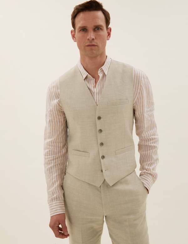 Tailored Fit Italian Linen Miracle™ Waistcoat