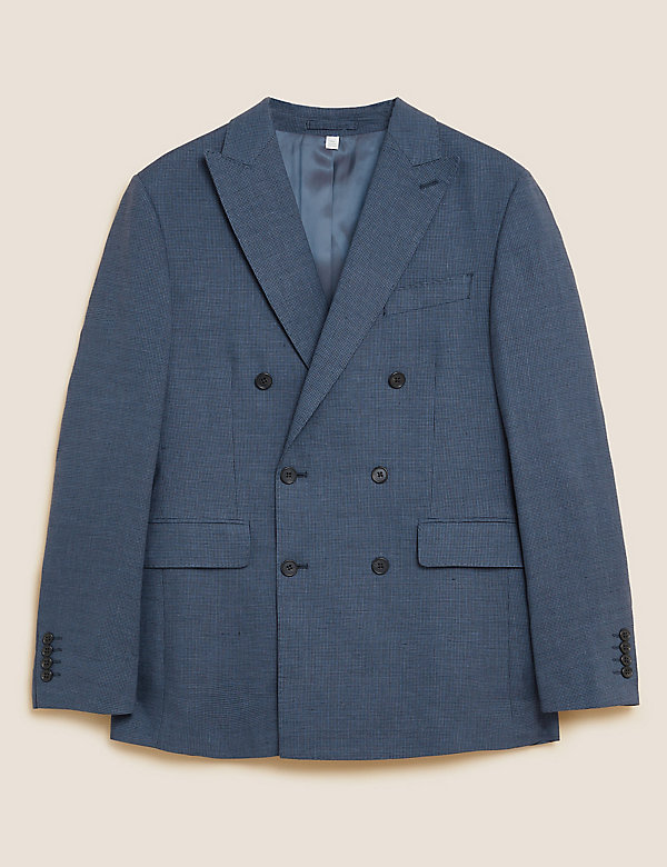Tailored Fit Linen Rich Puppytooth Jacket
