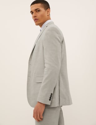 

Mens M&S Collection Big & Tall Tailored Fit Linen Rich Jacket - Light Natural, Light Natural