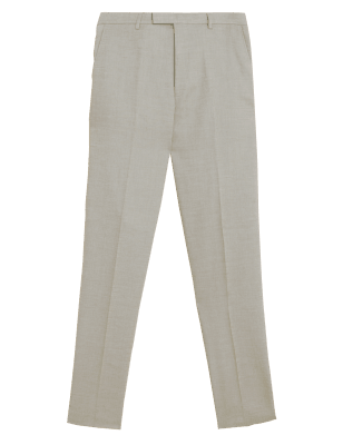 

Mens M&S Collection Tailored Fit Italian Linen Miracle™ Trousers - Light Natural, Light Natural