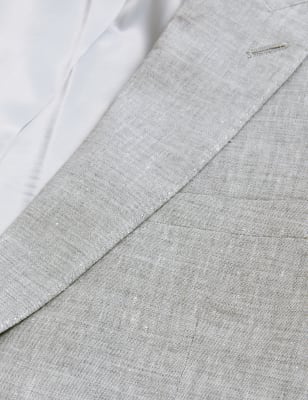 

M&S Collection Chaqueta ajustada italiana Linen Miracle™Mens - Grey, Grey