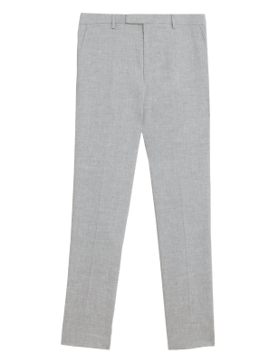 

M&S Collection Pantalón de corte sastre italiano Linen Miracle™Mens - Grey, Grey