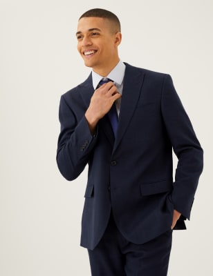 

Mens M&S Collection Auf Figur angepasste Miracle™-Jacke aus italienischen Leinen - Dark Navy, Dark Navy