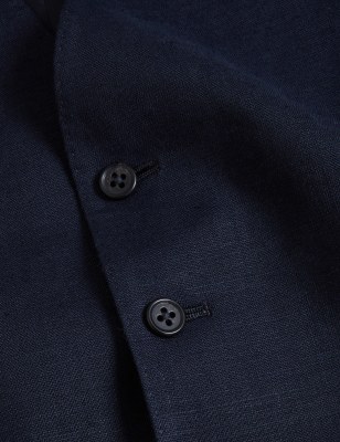 

Mens M&S Collection Miracle™-Weste aus italienischem Leinen - Dark Navy, Dark Navy