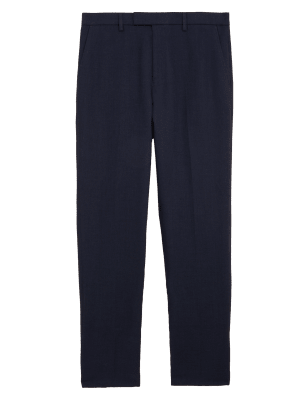 

Mens M&S Collection Tailored Fit Italian Linen Miracle™ Trousers - Dark Navy, Dark Navy