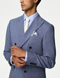 ז'קט חליפה איטלקי Linen Miracle™‎ בגזרה מחויטת עם רכיסת כפתורים כפולה