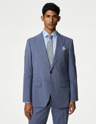 Tailored Fit Linen Rich Suit Jacket