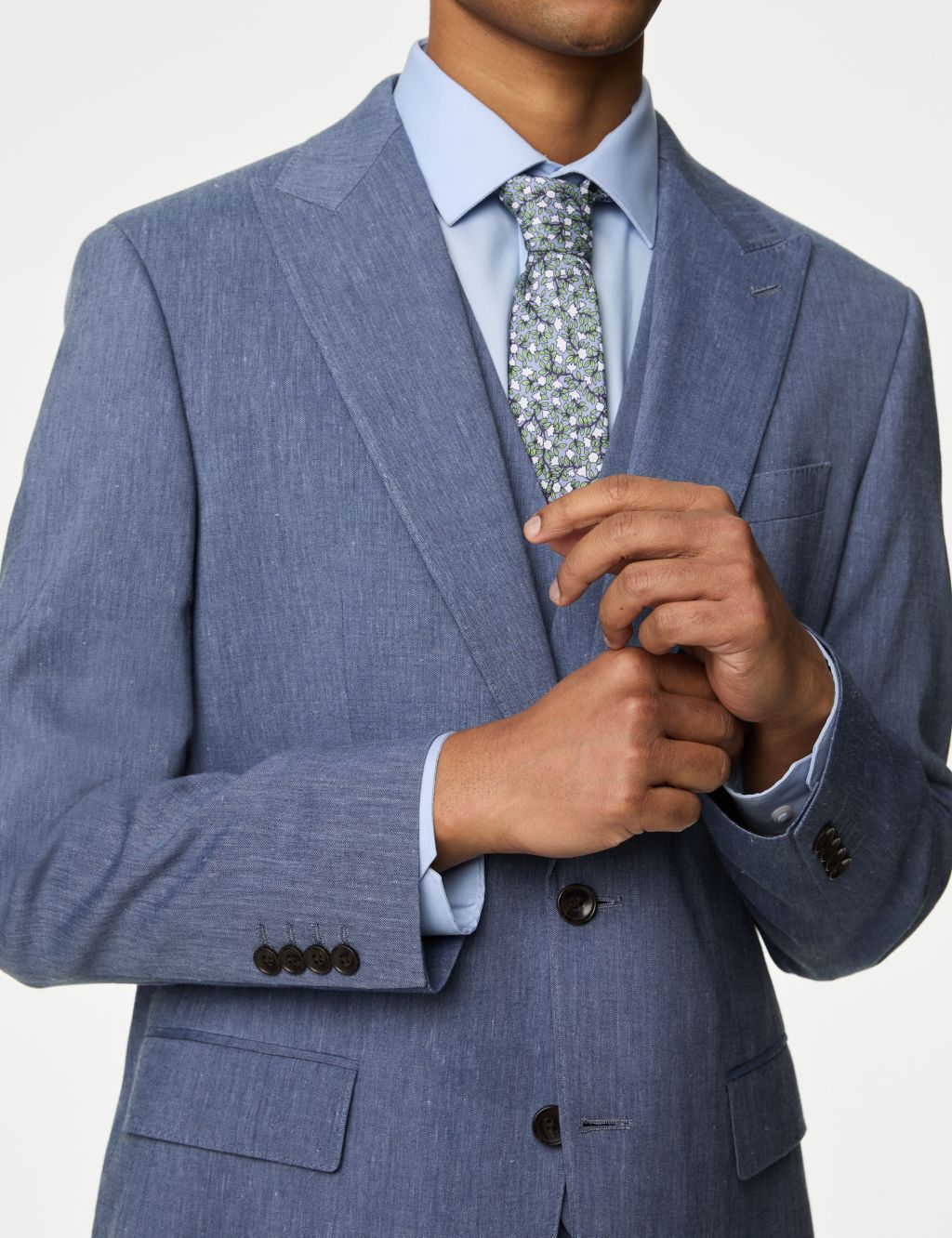 Tailored Fit Linen Rich Suit Jacket image 3