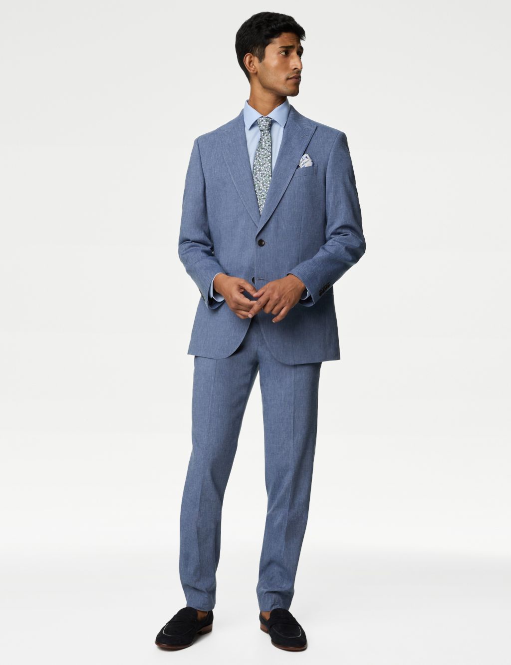 Tailored Fit Linen Rich Suit Jacket image 7