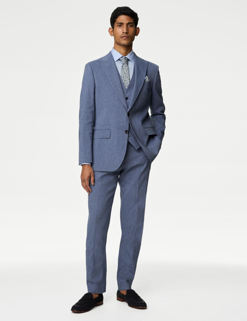 Tailored Fit Linen Rich Suit Jacket image 7