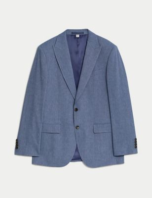 Tailored Fit Linen Rich Suit Jacket