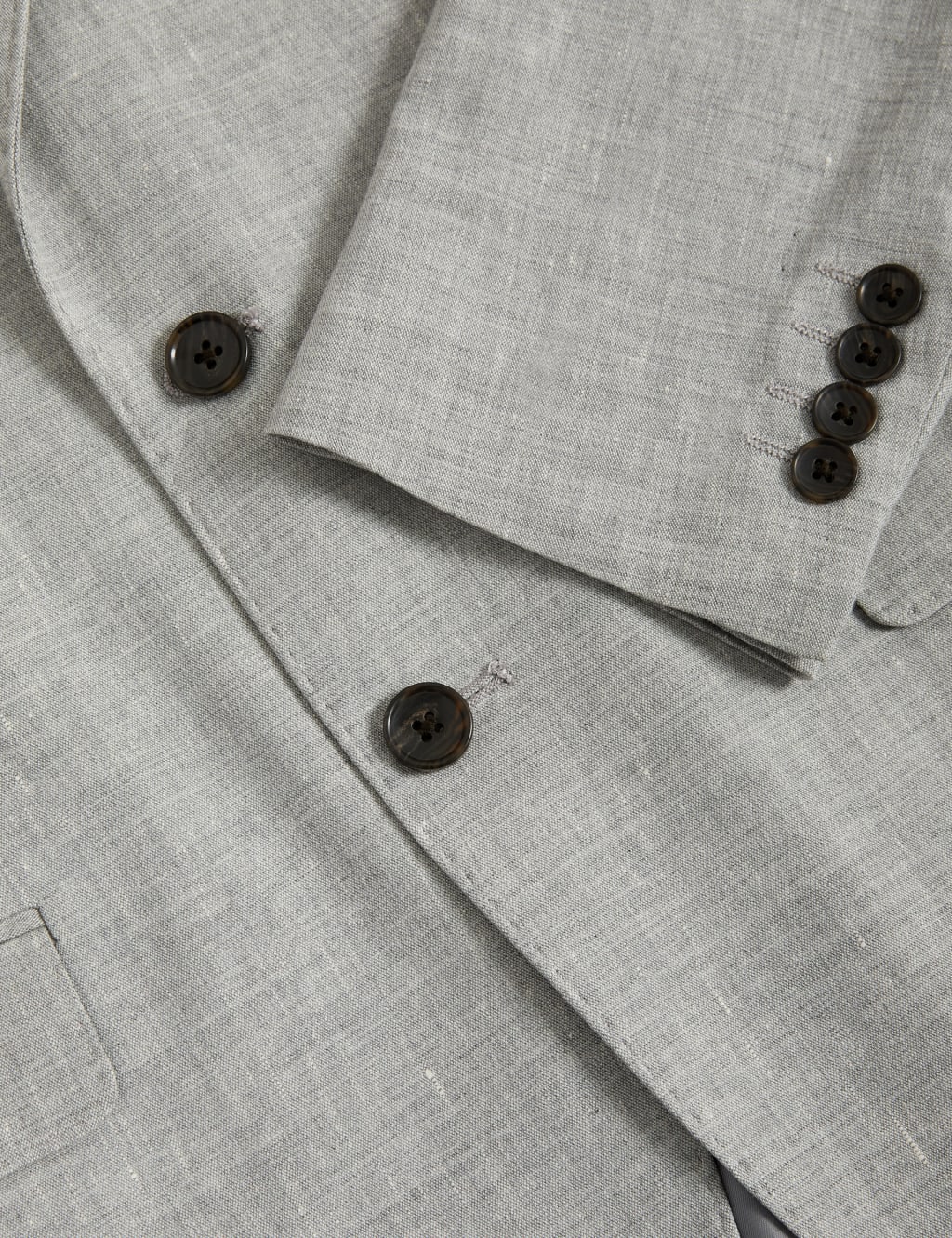 Tailored Fit Linen Rich Suit Jacket image 3