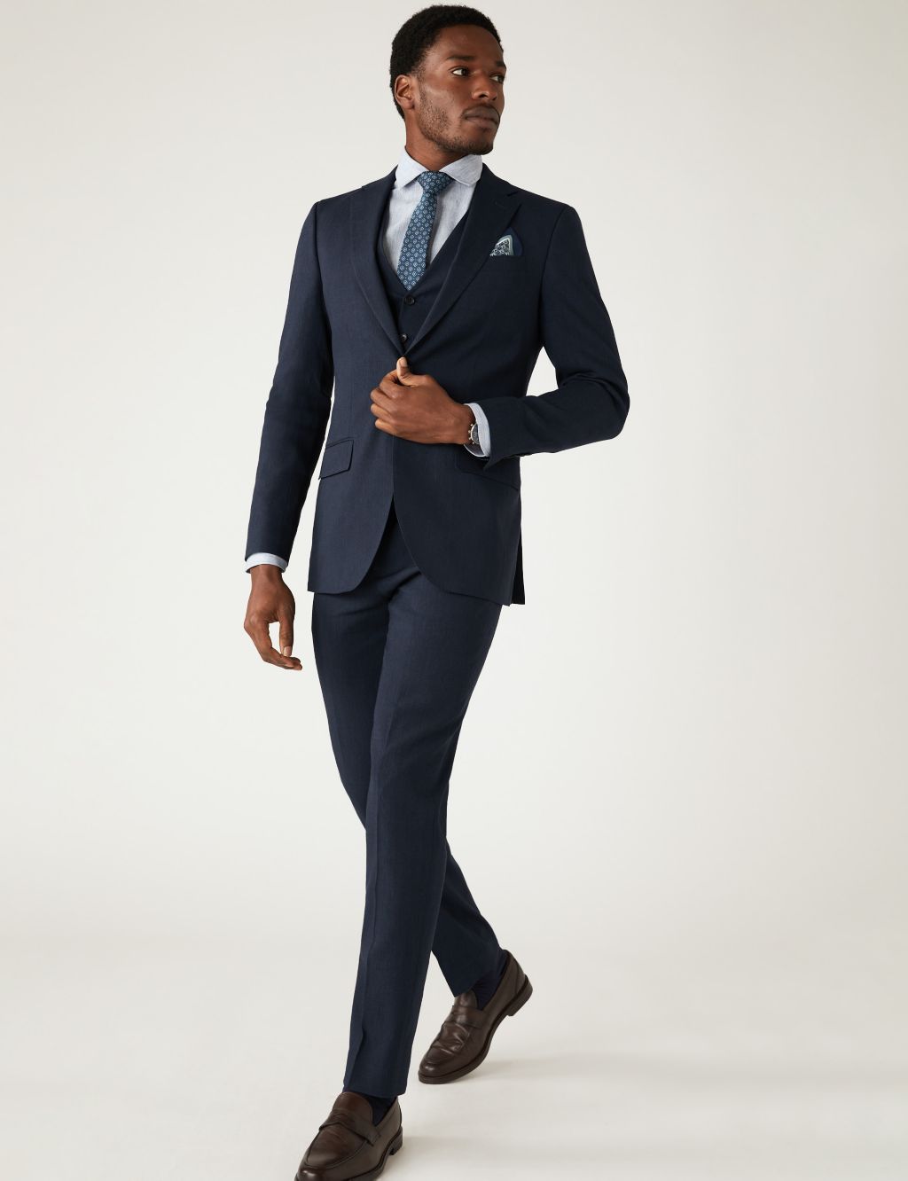 Slim Fit Italian Linen Miracle™ Suit Trousers image 6