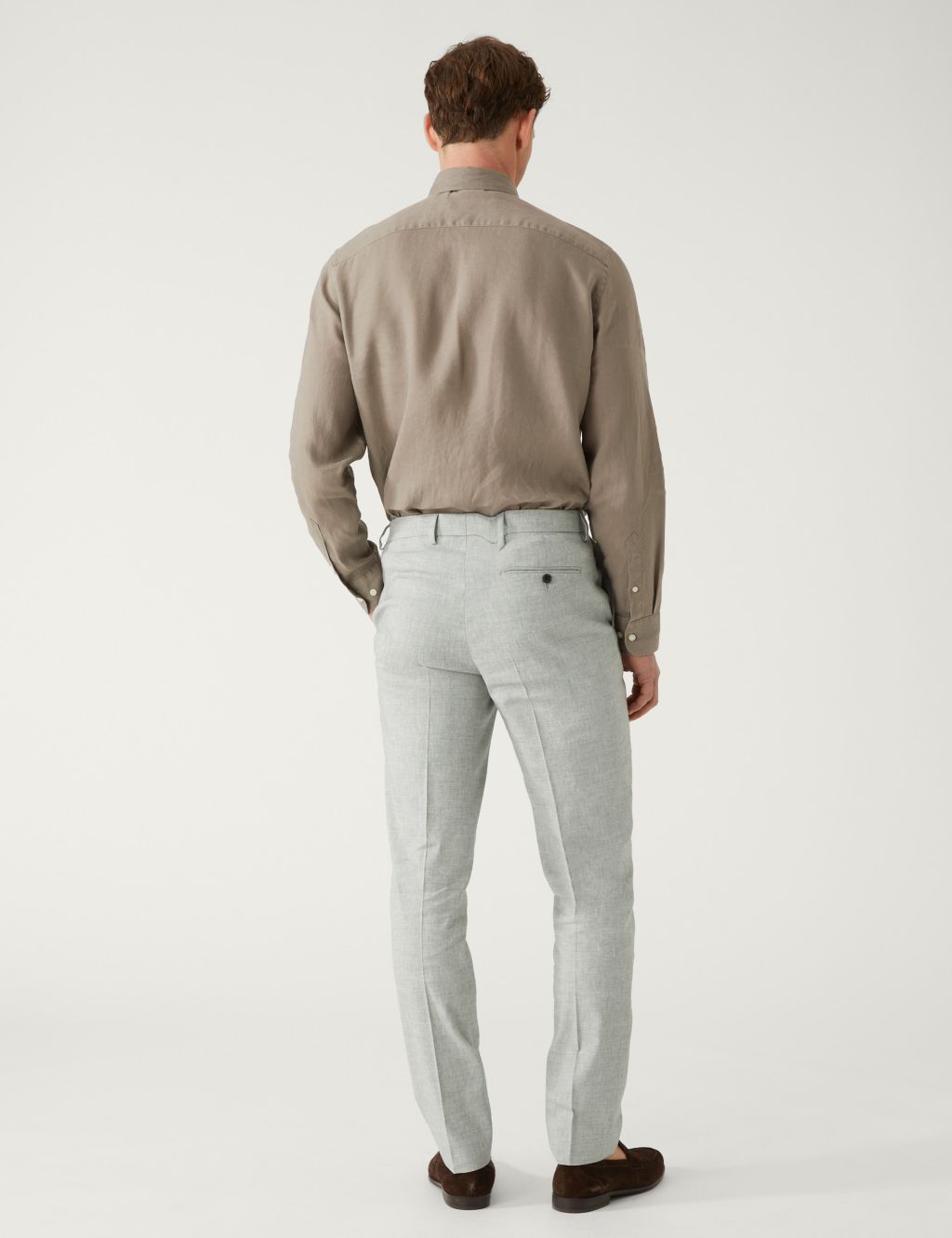 Slim Fit Italian Linen Miracle™ Suit Trousers image 4