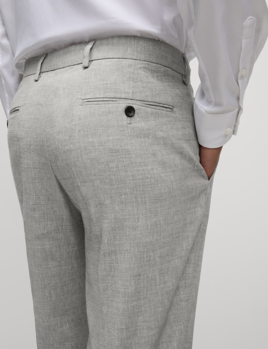 Tailored Fit Italian Linen Miracle™ Suit Trousers image 3