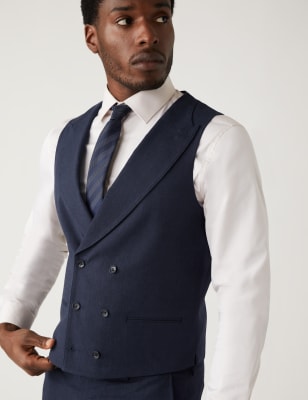 

Mens M&S Collection Italian Linen Miracle™ Waistcoat - Navy, Navy