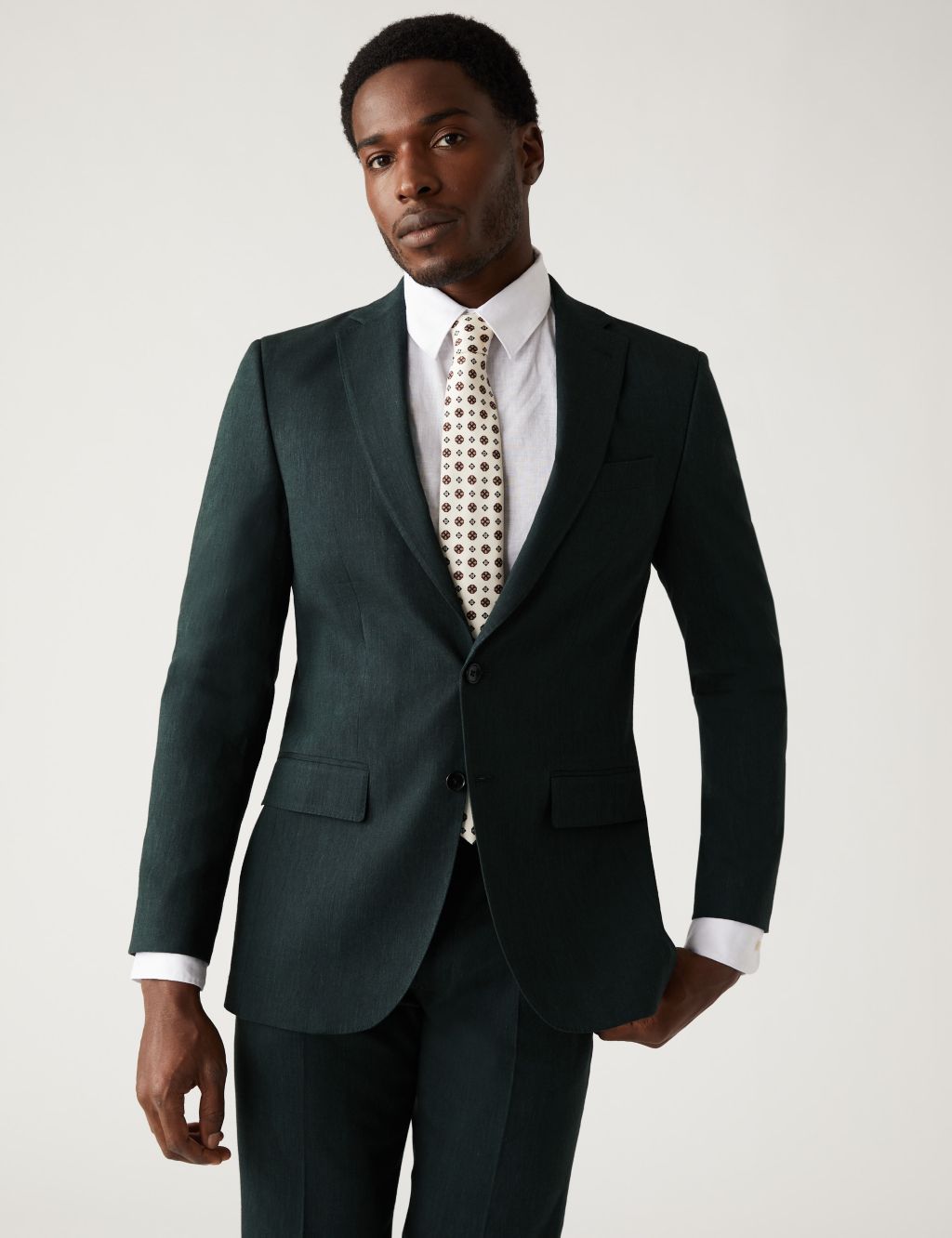 Tailored Fit Italian Linen Miracle™ Suit Jacket image 1