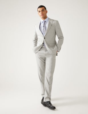 

Mens M&S Collection Tailored Fit Italian Linen Miracle™ Suit Jacket - Grey, Grey