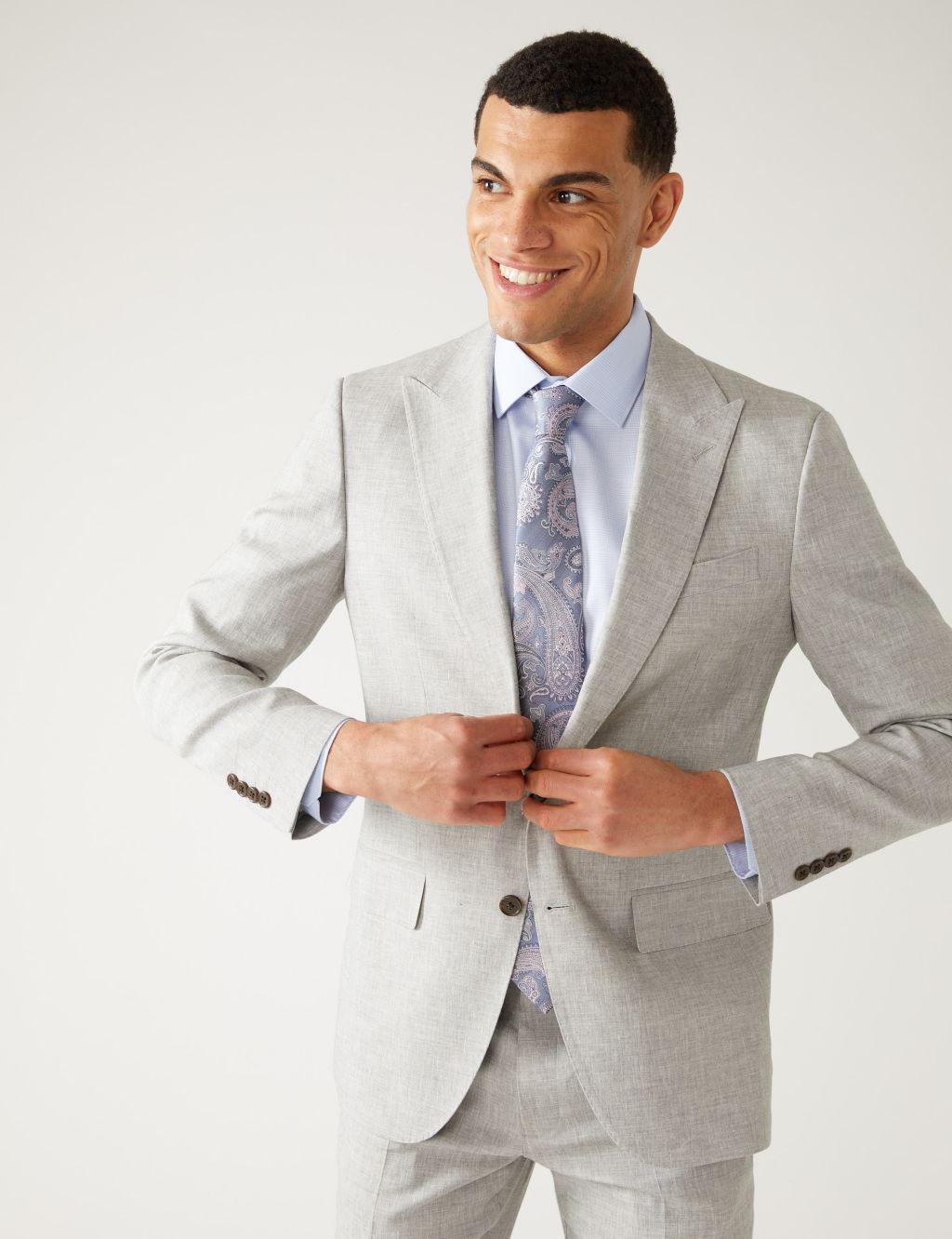Tailored Fit Italian Linen Miracle™ Suit Jacket image 2