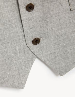 

Mens M&S Collection Italian Linen Miracle™ Waistcoat - Grey, Grey