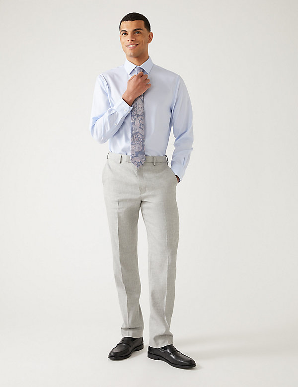 Tailored Fit Italian Linen Miracle™ Suit Trousers - CY