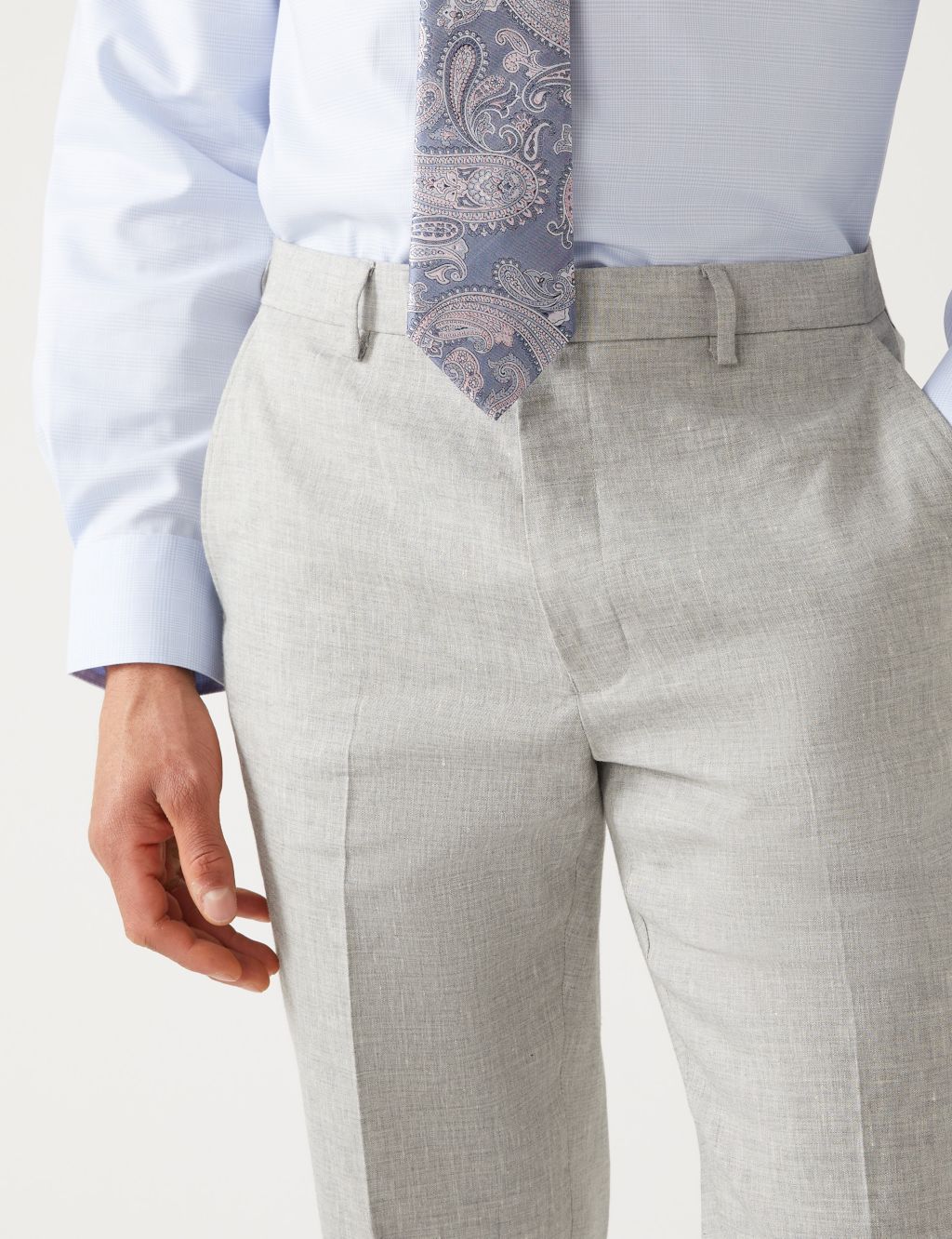 Tailored Fit Italian Linen Miracle™ Suit Trousers image 3