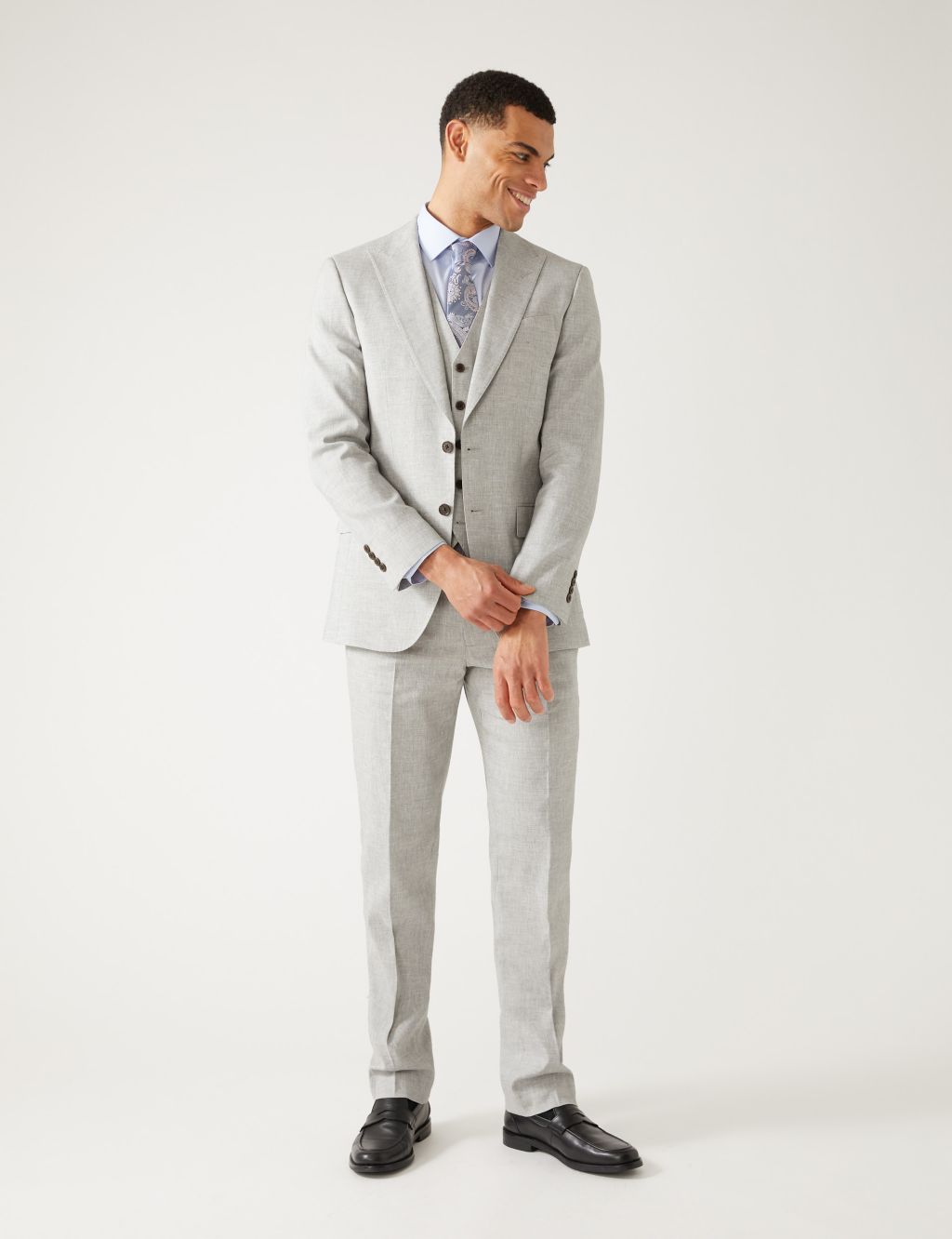 Tailored Fit Italian Linen Miracle™ Suit Trousers image 6
