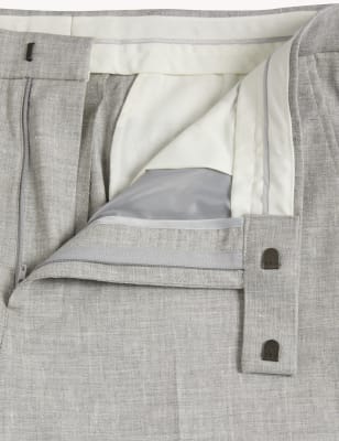 

Mens M&S Collection Miracle™-Hose mit italienischem Leinenanteil und eng anliegender Passform - Grey, Grey
