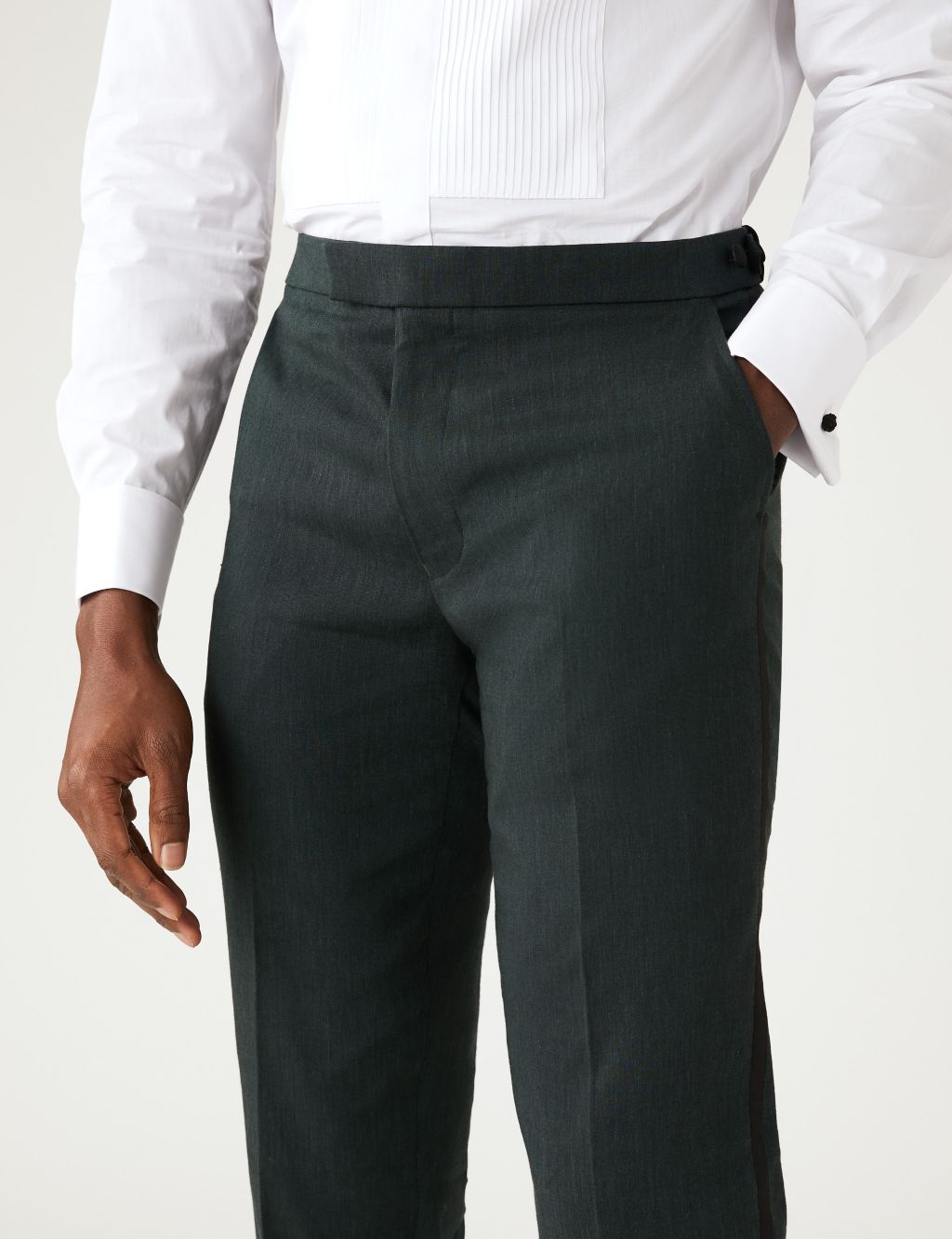 Tailored Fit Italian Linen Miracle™ Suit Trousers image 3