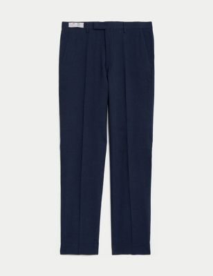 Tailored Fit Italian Linen Miracle™ Puppytooth Suit Trousers
